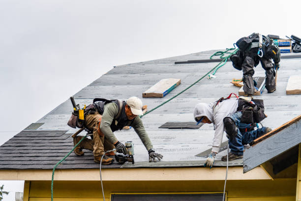 Professional Emergency Roof Repair technician working in Stockbridge, WI